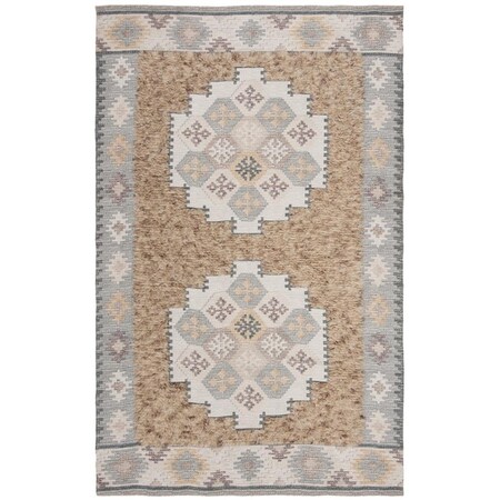 Safavieh 8 x 10 ft. Saffron Rectangle Hand Loomed Rug Taupe & Ivory SFN108B-8